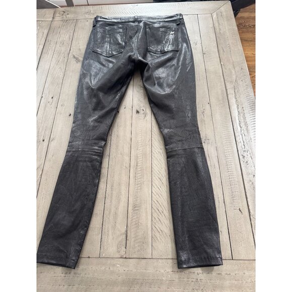 RAG & BONE Skinny LB Lambskin Leather Pants Black Size 27 - Picture 7 of 7